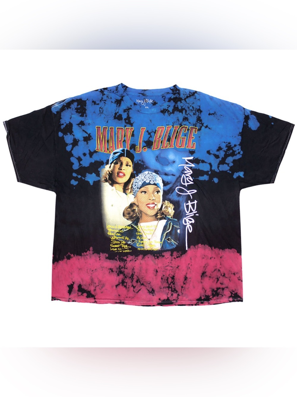 Vintage Mary J. Blige What’s the 411 Jumbo Print Tie Dye T-shirt Size Medium